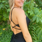 Black Lace-Up Short Homecoming Dress gh1269