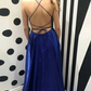 Royal Blue A-Line Prom Dress Side Split Evening Dress  gh1070