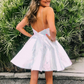 A-line Shiny White Sequins Short Homecoming Dress gh1196