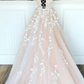 2022 Tulle Long Prom Dresses with Appliques and Beading,Winter Formal Dresses gh1095