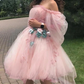 Off the shoulder tulle homecoming dresses,floral a-line princess dress gh1677