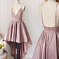 Simple v neck high low dress homecoming dress  gh1689