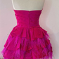 Magenta Strapless Multi-Tiered Mini Homecoming Dress gh1336