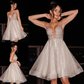 A-Line/Princess V-neck Tulle Sleeveless Beading Short/Mini Homecoming Dresses gh1660