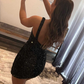 Black Sequins One-Shoulder Short Fitted Homecoming Dress gh1450