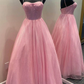 Shiny Tulle Open Back Pink/Blue Long Prom Dresses, Pink/Blue Tulle Formal Graduation Evening Dresses  gh1143