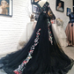Schwarzes, langes, bodenlanges, formelles Kleid, charmantes Partykleid, Abschlussballkleid gh1045