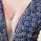 Double V-Neck Navy Blue Beads Crystal A Line Formal Prom Dresses  gh1056