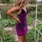 Spaghetti Straps Purple Bodycon Homecoming Dress gh1209