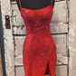 Red Sequins Tight Mini Homecoming Dress gh1198