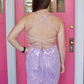 Enges Mini-Partykleid mit lavendelfarbenen Pailletten gh1533
