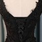 Lovely Black Lace V-neckline Short Homecoming Dress, Black Party Dress gh1761