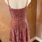 Sequin Square Neck Backless Short Homecoming Dress gh1323