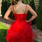 Princess Red A-line Ruffles Short Homecoming Dress  gh1512