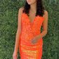 Orange Sequin Appliques Backless Short Dress gh1308