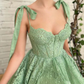 Sage Green Short/Mid-Length Lace Corset Homecoming Dress Party Dress Wedding Guest Dress Prom Dress gh1821