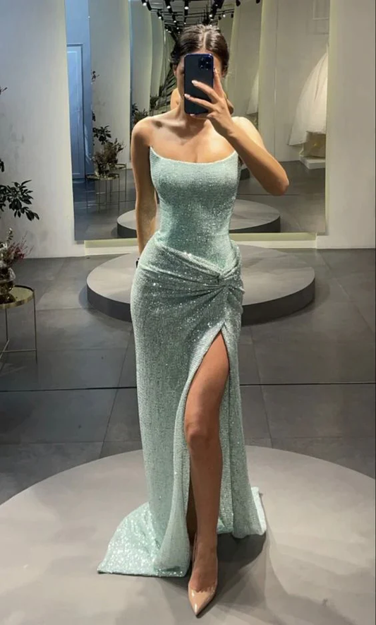 Prom Dress With Hight Split Sexy Evening Dress gh1893