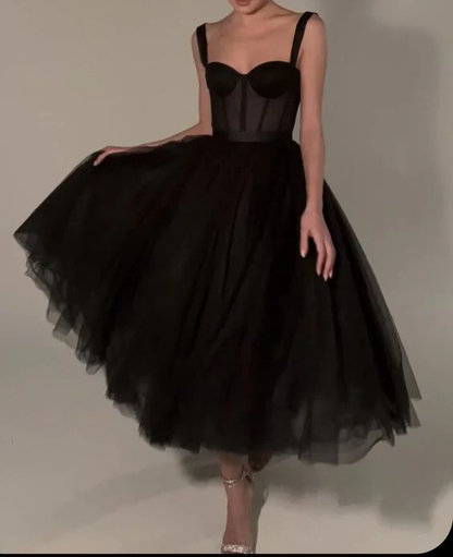 Tüll-Abschlussballkleider, schwarze formelle Dresse-Abendkleider gh1878
