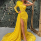 Yellow Prom Dresses Long Sleeve For Special Occasions  gh1875
