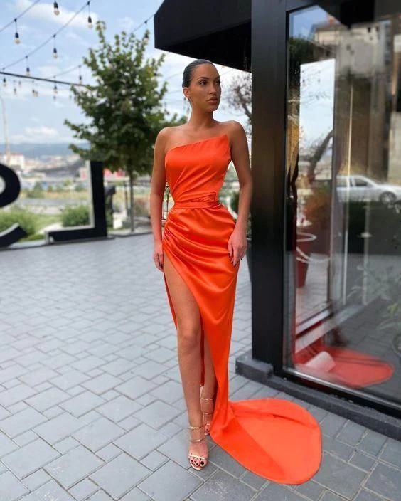 new arrive orange long Prom Dresses    gh1885