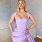 Beautiful Starps Mermaid Long Prom Dress With Slit Sleeveless gh1900