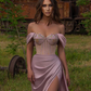 OFF-THE-SHOULDER SWEETHEART LONG PROM DRESS SPLIT WITH BEADINGS gh1784