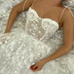 Lace See-Through Underwired White Color Wedding Maxi Dress gh1791