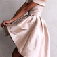 Schulterfreie Heimkehrkleider, kurzes Kleid mit mittlerem Rücken und niedrigem Fleck gh1886