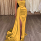 Burgundy satin mermaid long prom dress burgundy evening dress  gh1902