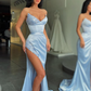 Sky Elegant Sweetheart Sequins Prom Dress Long With Slit gh1899