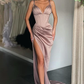 SEXY V-NECK HIGH-SPLIT MERMAID RUCHED LONG PROM DRESS  gh1904
