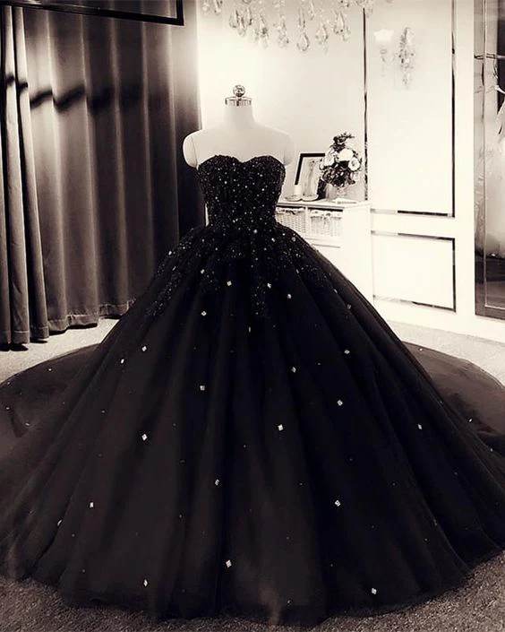 Schwarzes Quinceanera-Ballkleid kleidet Ballkleider gh2133