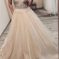 Cheap Long Prom Dresses A-line V-neck Off-Shoulder Tulle Pageant Gown gh2555