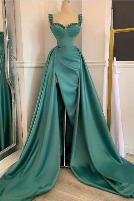 Amazing Sweetheart Crystal Ruffles Mermaid Evening Gown With Long Sweep Train  gh2056