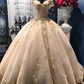 champagne ball gown prom dress Quinceanera Dresses gh2131