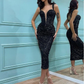 Sparkly Mermaid Tea-Length Prom Dress ,Party Dress,Evening Dress gh2491