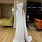 weiße einfache Abendkleider lange billige elegante bescheidene Meerjungfrau reizvolle formale Partei-Abschlussball-Kleider gh2187
