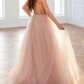 ROBE DE BAL LONGUE EN TULLE ET DENTELLE À COL EN V ÉLÉGANTE, ROBE FORMELLE gh2285