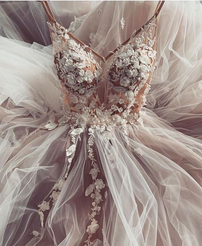 A-line Spaghetti Straps Long Prom Dresses Party Dresses gh2405