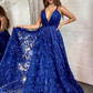 A Line Sweetheart Lace Sweetheart Royal Blue Long Prom Dresses gh2476