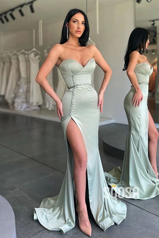 SEXY V-NECK HIGH SPLIT MERMAID PROM DRESS LONG  gh1921
