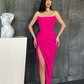Sexy Strapless Mermaid Prom Dresses,Simple High Slit long party dress, evening dress With Train gh2353