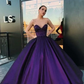 Purple Satin Ball Gown Dinner Party Dress with Illusion Straps,Prom Dresses  gh2195