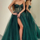 A Line Tulle Green Long Prom Dresses, Sweetheart Formal Evening Dress gh1978