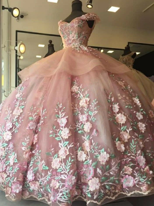 Robe de soirée longue et magnifique à fleurs roses gh2023