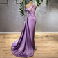 Sexy Abendkleid Lavendel Meerjungfrau bodenlangen One-Shoulder-Abend-Partei-Kleider Kleider Sicke Saudi-Arabien Plus Size gh2185