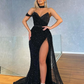 Sexy Black Sweetheart Mermaid Sequins Prom Dress With Slit  gh2001