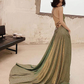 Unique backless long prom dress, green evening dressgh2573