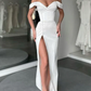 Mermaid Off-The-Shoulder Off-White Popular Long Evening Elegant Prom Dresses gh1936
