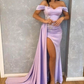 MERMAID OFF-THE-SHOULDER SWEETHEART HIGH SPLIT SIDE TRAIN FLOOR-LENGTH PROM DRESS gh2564